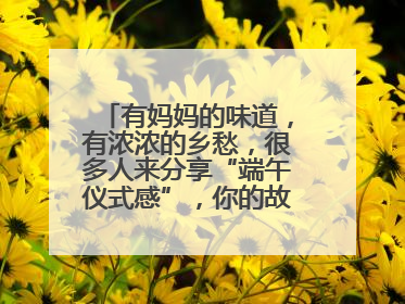 有妈妈的味道，有浓浓的乡愁，很多人来分享“端午仪式感”，你的故事有吗？