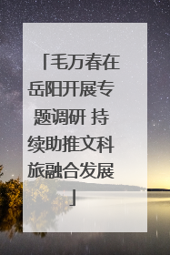 毛万春在岳阳开展专题调研 持续助推文科旅融合发展