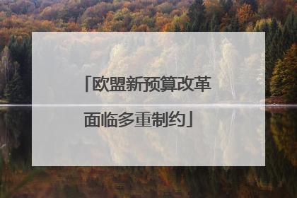 欧盟新预算改革面临多重制约