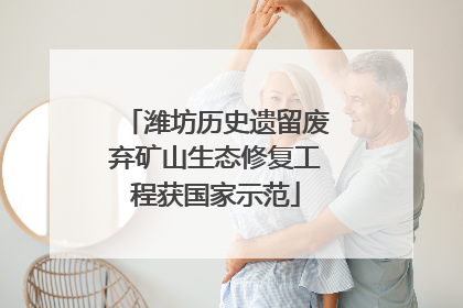潍坊历史遗留废弃矿山生态修复工程获国家示范