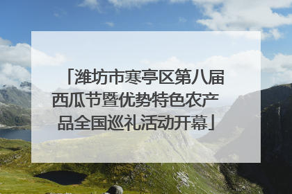 潍坊市寒亭区第八届西瓜节暨优势特色农产品全国巡礼活动开幕