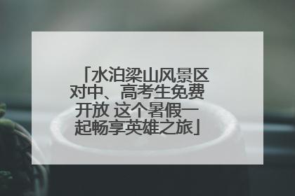 水泊梁山风景区对中、高考生免费开放 这个暑假一起畅享英雄之旅