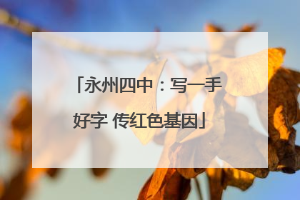 永州四中：写一手好字 传红色基因