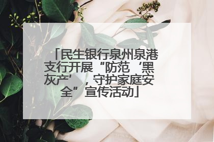 民生银行泉州泉港支行开展“防范‘黑灰产’，守护家庭安全”宣传活动