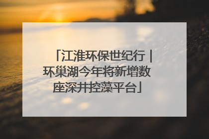 江淮环保世纪行｜环巢湖今年将新增数座深井控藻平台