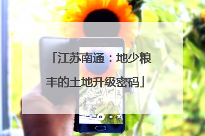 江苏南通：地少粮丰的土地升级密码