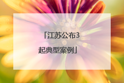 江苏公布3起典型案例
