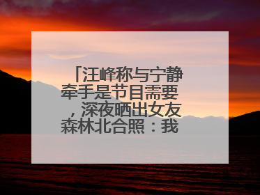 汪峰称与宁静牵手是节目需要，深夜晒出女友森林北合照：我俩好着呢！