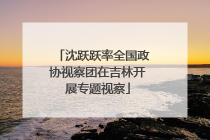 沈跃跃率全国政协视察团在吉林开展专题视察