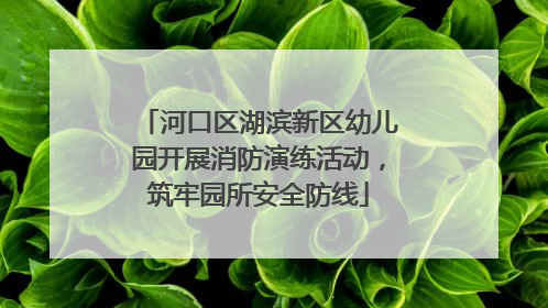 河口区湖滨新区幼儿园开展消防演练活动，筑牢园所安全防线