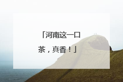 河南这一口茶，真香！