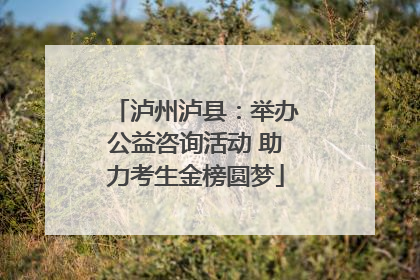 泸州泸县：举办公益咨询活动 助力考生金榜圆梦