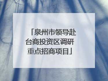 泉州市领导赴台商投资区调研重点招商项目