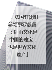 法国驻沈阳总领事罗毅睿：红山文化是中国的瑰宝，也是世界文化遗产