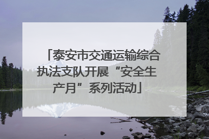 泰安市交通运输综合执法支队开展“安全生产月”系列活动