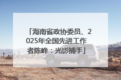 海南省政协委员、2025年全国先进工作者陈峰：光影捕手