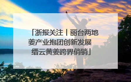 浙报关注丨丽台两地姜产业抱团创新发展 缙云黄姜跨界俏销