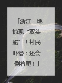 浙江一地惊现“双头蛇”！村民吓懵：还会倒着爬！