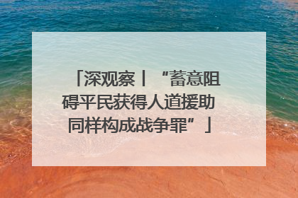 深观察丨“蓄意阻碍平民获得人道援助同样构成战争罪”