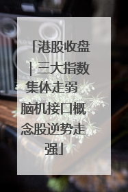 港股收盘｜三大指数集体走弱 脑机接口概念股逆势走强
