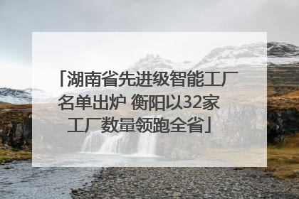 湖南省先进级智能工厂名单出炉 衡阳以32家工厂数量领跑全省