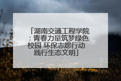湖南交通工程学院：青春力量筑梦绿色校园 环保志愿行动践行生态文明