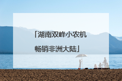 湖南双峰小农机畅销非洲大陆