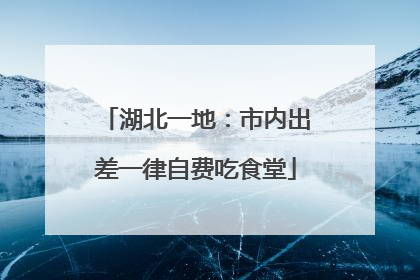 湖北一地：市内出差一律自费吃食堂