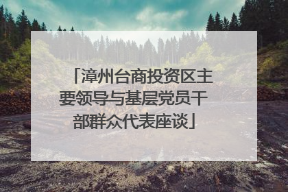 漳州台商投资区主要领导与基层党员干部群众代表座谈