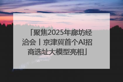 聚焦2025年廊坊经洽会丨京津冀首个AI招商选址大模型亮相