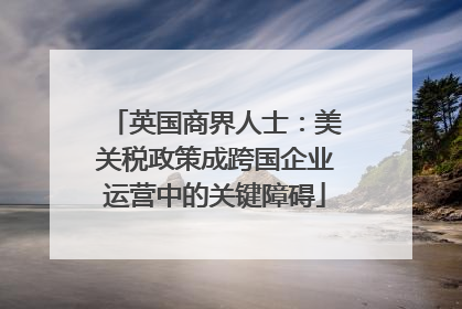 英国商界人士：美关税政策成跨国企业运营中的关键障碍