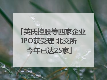英氏控股等四家企业IPO获受理 北交所今年已达25家