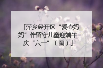 萍乡经开区“爱心妈妈”伴留守儿童迎端午庆“六一”（图）