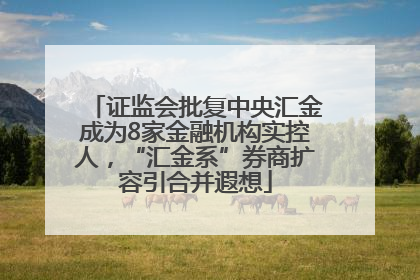 证监会批复中央汇金成为8家金融机构实控人，“汇金系”券商扩容引合并遐想