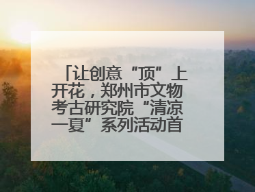 让创意“顶”上开花，郑州市文物考古研究院“清凉一夏”系列活动首场开展