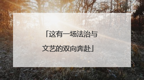 这有一场法治与文艺的双向奔赴