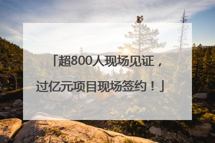 超800人现场见证，过亿元项目现场签约！