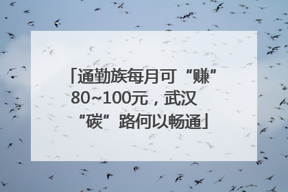 通勤族每月可“赚”80~100元，武汉“碳”路何以畅通