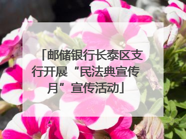 邮储银行长泰区支行开展“民法典宣传月”宣传活动