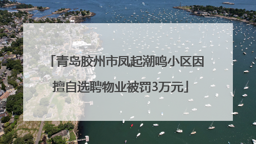 青岛胶州市凤起潮鸣小区因擅自选聘物业被罚3万元