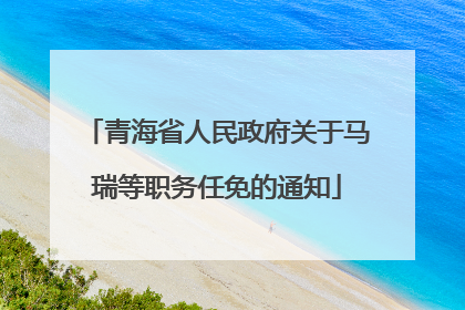 青海省人民政府关于马瑞等职务任免的通知