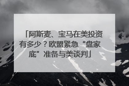 阿斯麦、宝马在美投资有多少？欧盟紧急“盘家底”准备与美谈判