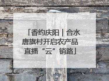 香约庆阳｜合水唐旗村开启农产品直播“云”销路