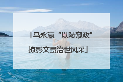 马永嬴“以陵窥政” 掠影文景治世风采