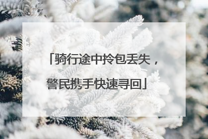 骑行途中拎包丢失，警民携手快速寻回