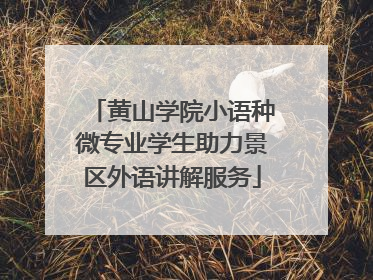 黄山学院小语种微专业学生助力景区外语讲解服务