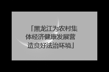 黑龙江为农村集体经济健康发展营造良好法治环境