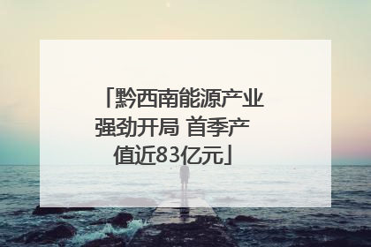 黔西南能源产业强劲开局 首季产值近83亿元