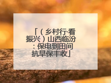 （乡村行·看振兴）山西临汾：保电到田间 抗旱保丰收