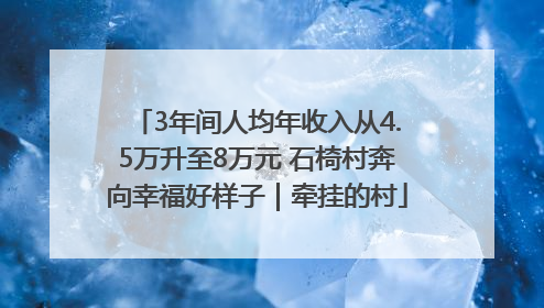3年间人均年收入从4.5万升至8万元 石椅村奔向幸福好样子｜牵挂的村